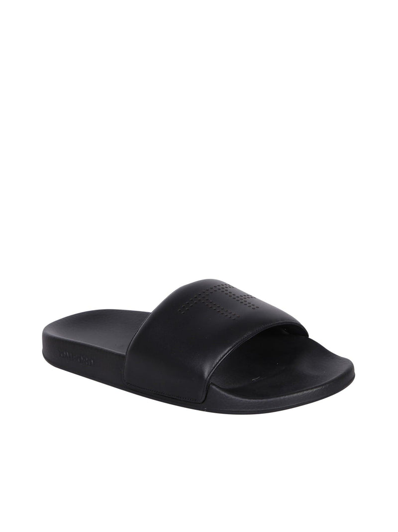 Tom Ford Slides Leather Sandals - Men - Piano Luigi