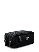 Prada Triangle Logo Plaque Make-up Bag - Women