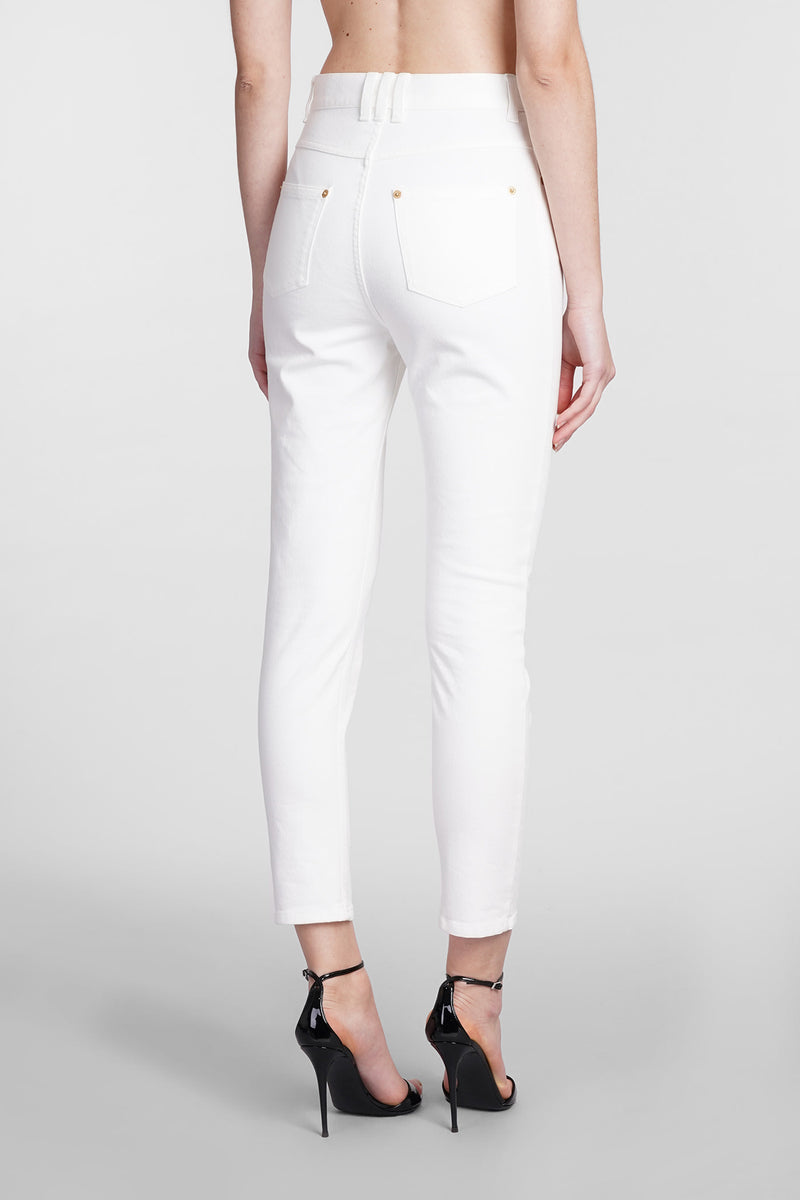 Balmain Jeans In White Cotton - Women