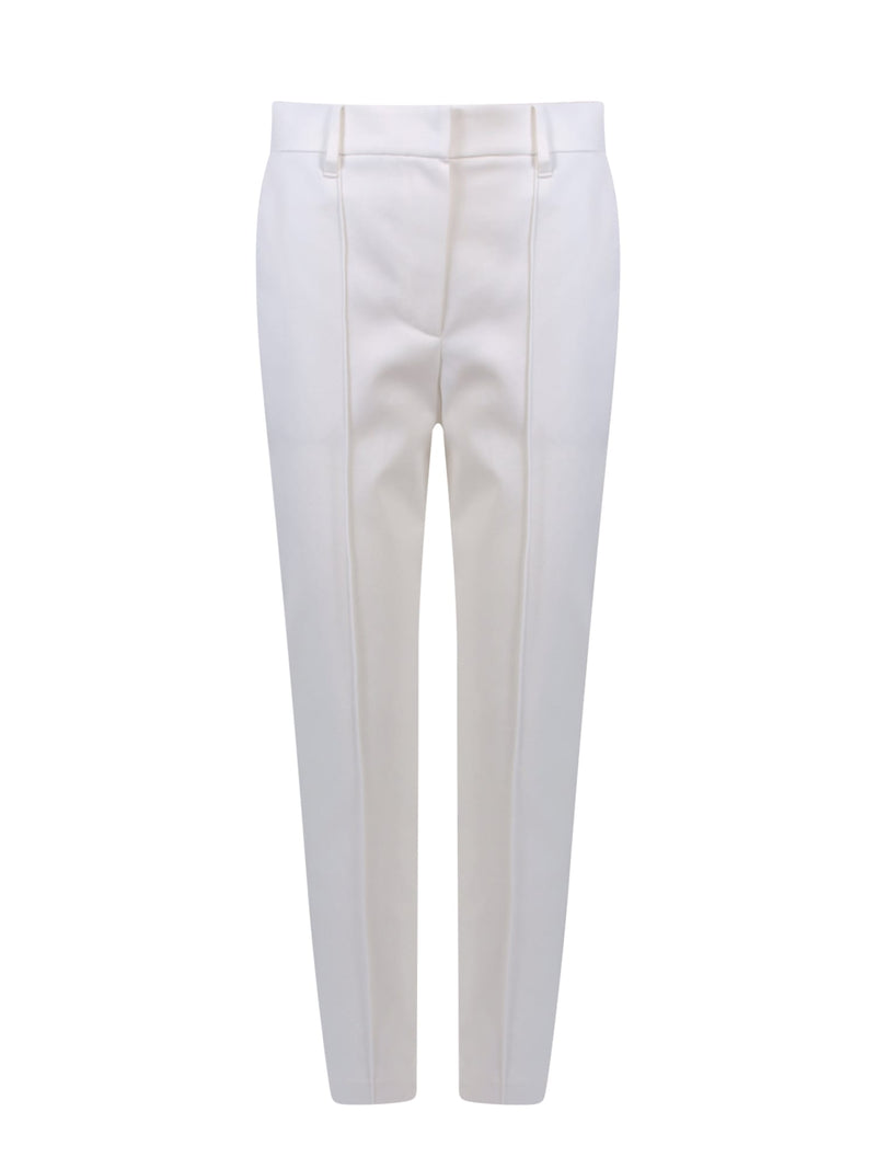 Brunello Cucinelli Stretch Cotton Drill Trousers With Jewel On The Back Loop - Women