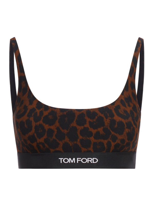 Tom Ford Reflected Leopard Printed Modal Signature Bralette - Women