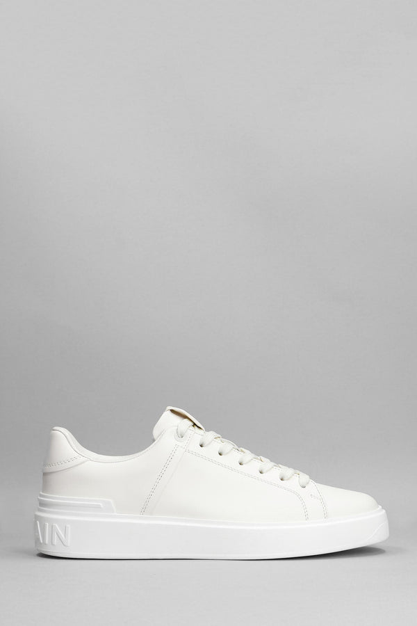 Balmain B Court Sneakers In White Leather - Men