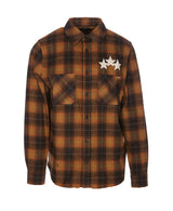 AMIRI Star Leather And Flannel Shirt - Men