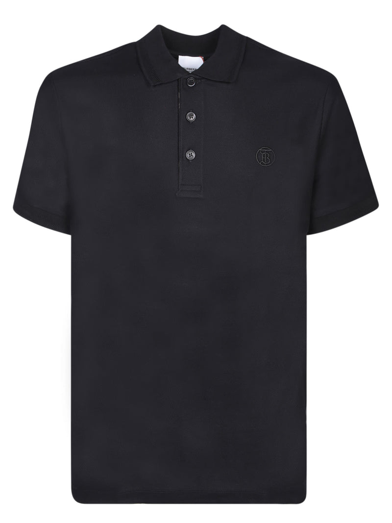 Burberry Eddie Tb Black Polo Shirt - Men