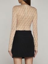 Fendi Ff Jacquard Cotton Miniskirt - Women