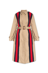 Gucci Coat With Web Stripe - Women