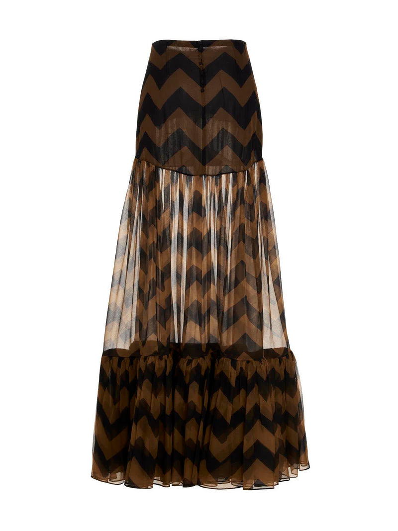 Saint Laurent Chevron Long Skirt - Women