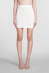 Balmain Skirt In White Viscose - Women