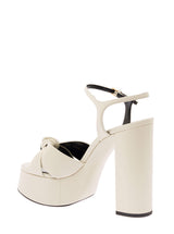 Saint Laurent Bianca White Platform Sandals In Smooth Leather Woman - Women