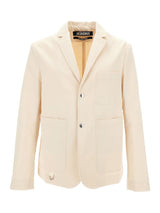 Jacquemus la Veste Jean Beige Single-breasted Jacket With D Ring Detail In Cotton And Linen Man - Men