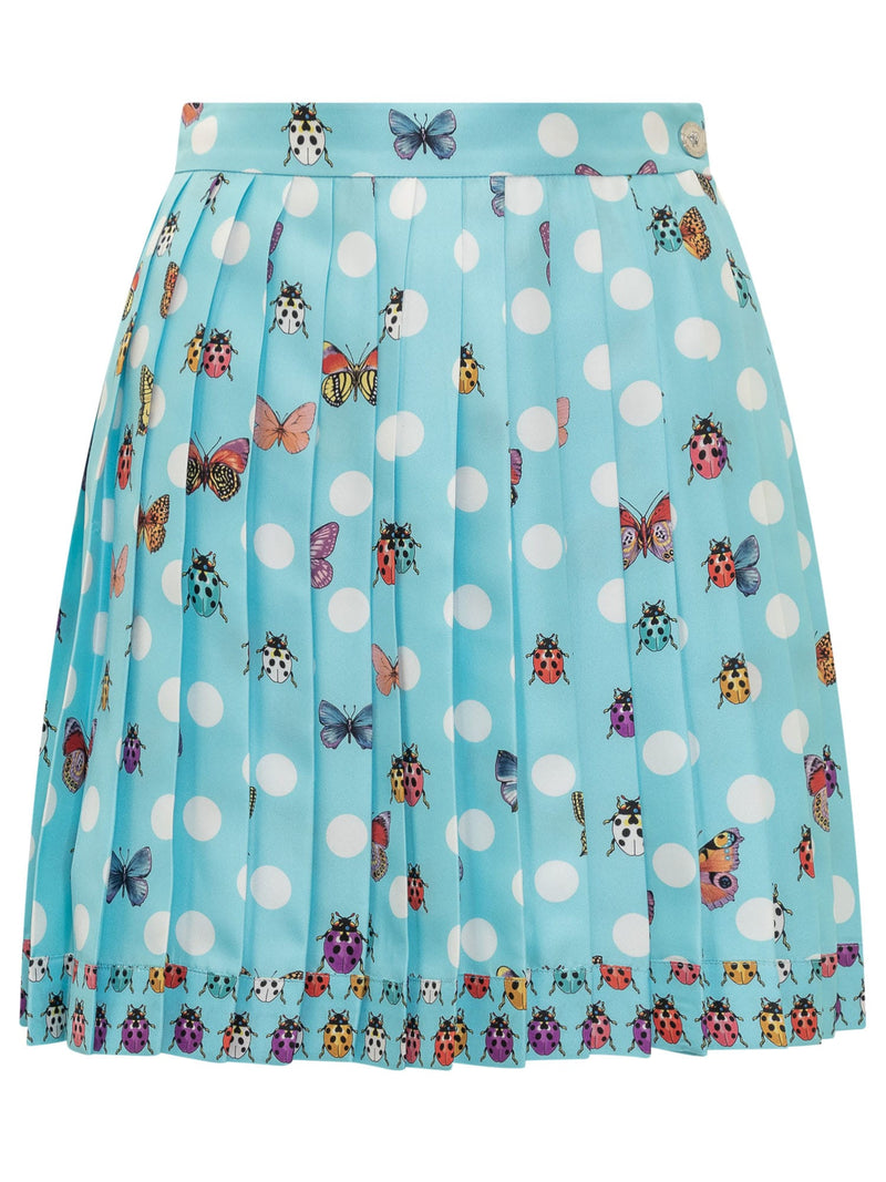 Versace Butterflies Pleated Silk Skirt - Women