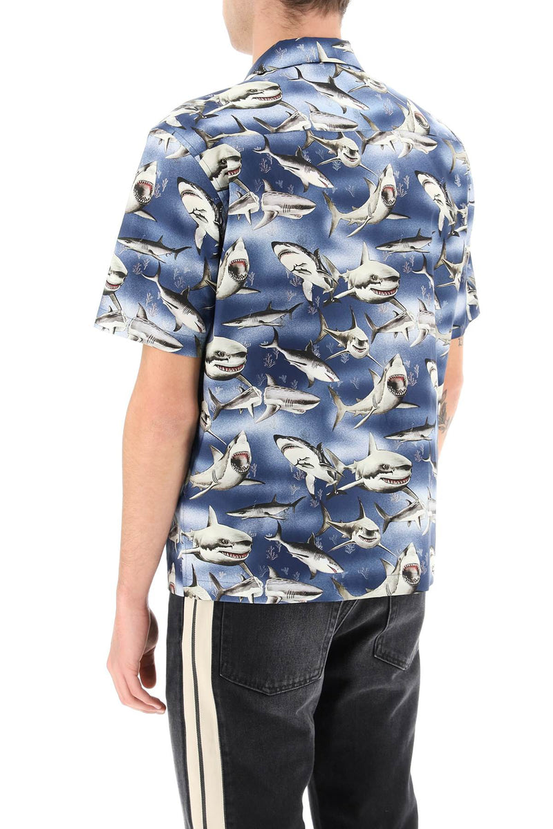 Palm Angels Sharks Bowling Shirt - Men