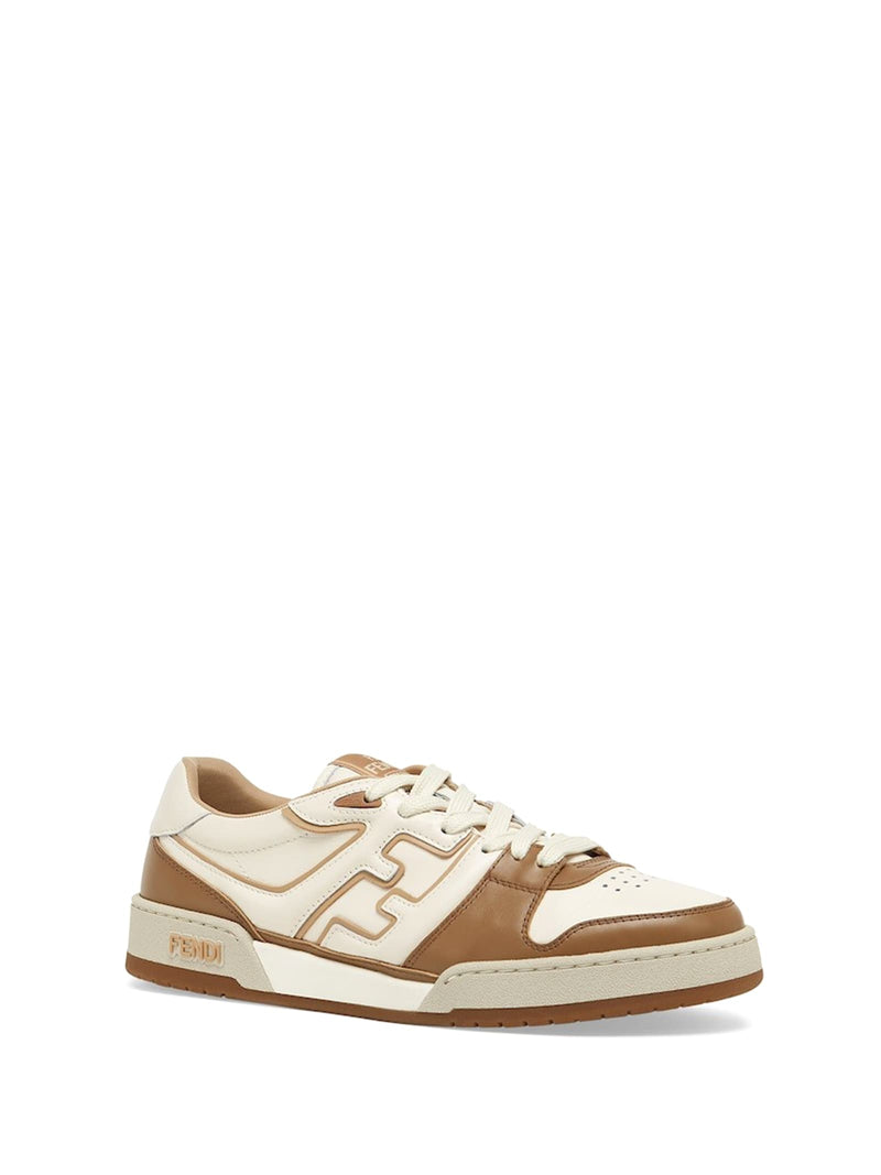 Fendi Low Top Sneaker In Brown Leather - Men