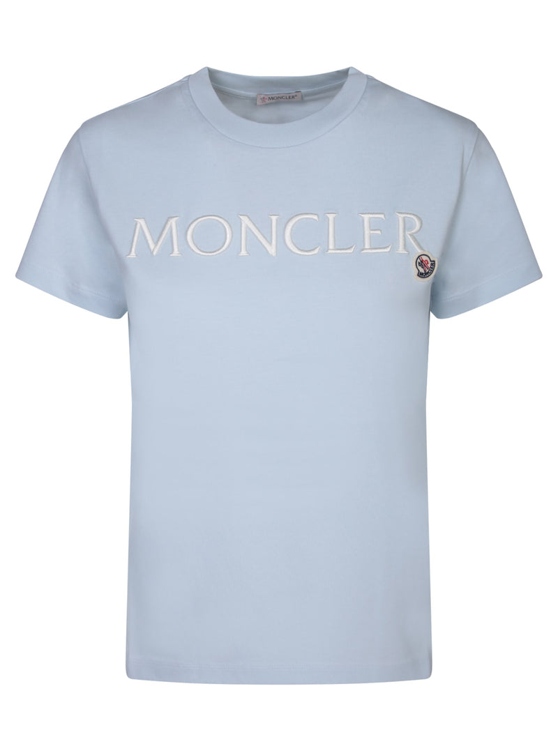 Moncler Logo Light Blue Roundneck T-shirt - Women