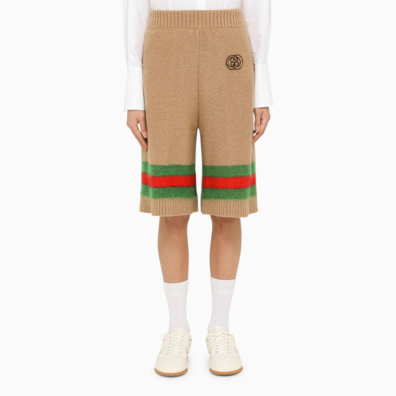 Gucci Camel Wool Bermuda Trousers - Women