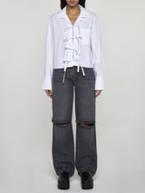 J.W. Anderson Bow-tie Cotton Cropped Shirt - Women