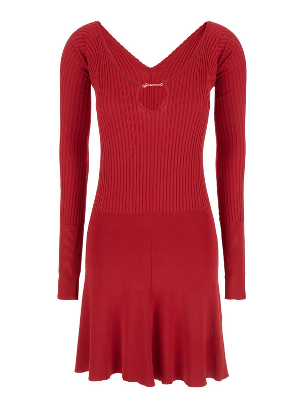 Jacquemus Red la Mini Robe Pralù Mini Dress In Viscose Woman - Women