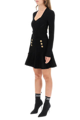 Balmain Long Sleeve Knitted Mini Dress - Women