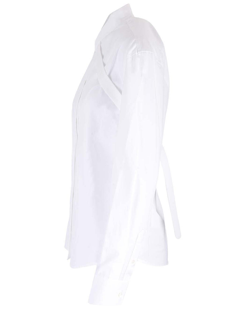 Off-White Cross-collar Curved Hem Shirt - Women