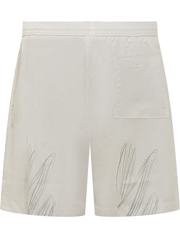 Off-White Swimshorts With Scribble Motif - Men