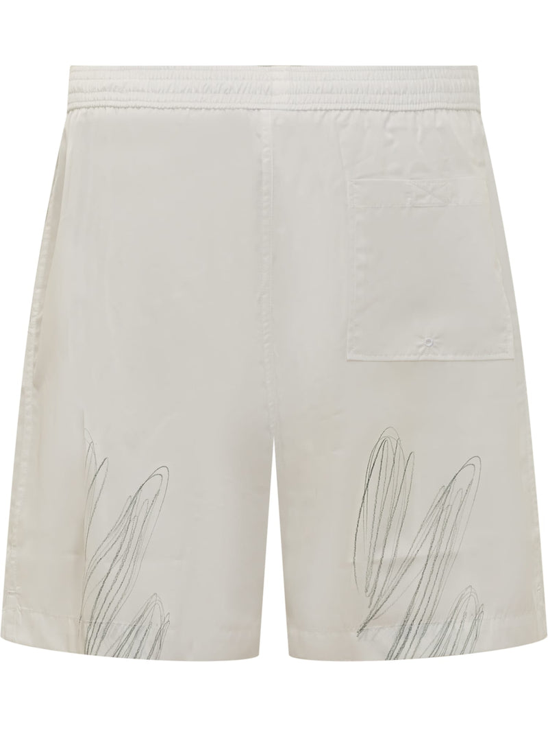 Off-White Swimshorts With Scribble Motif - Men