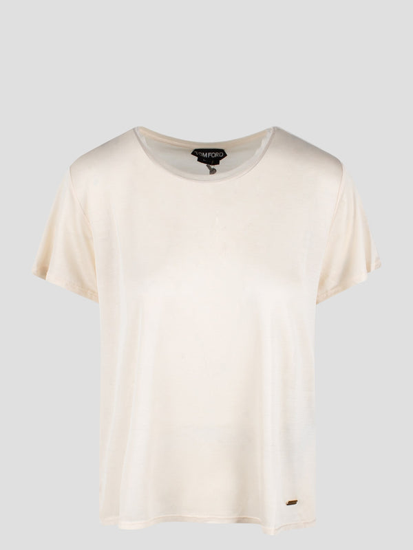 Tom Ford Micro-rib Silk Jersey Crewneck T-shirt - Women