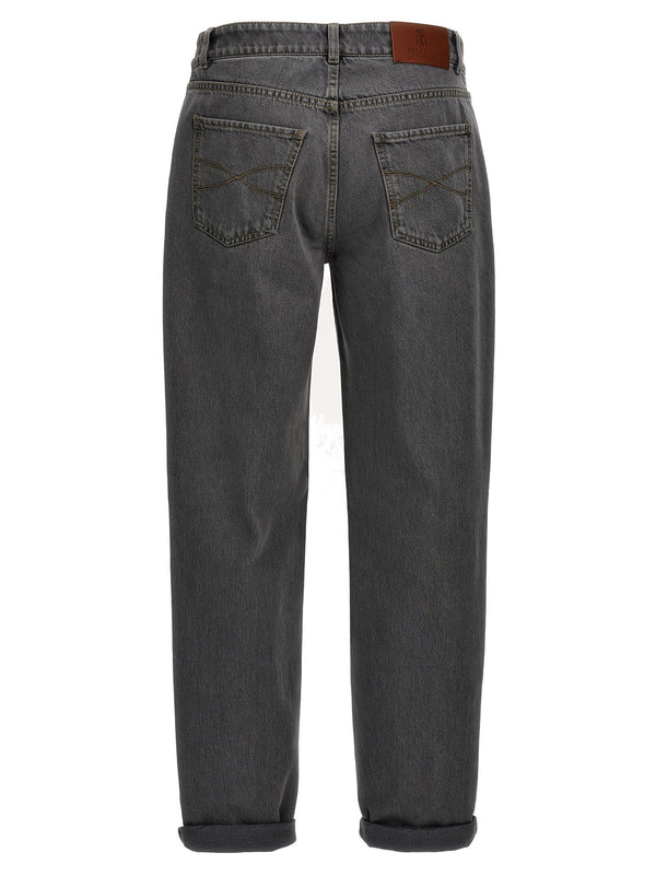 Brunello Cucinelli Logo Embroidery Jeans - Men