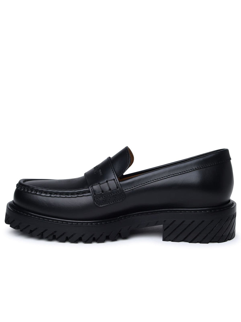 Off-White Black Leather Loafers - Women