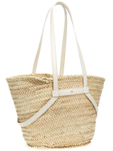 Givenchy Ivory Medium Voyou Basket Bag In Raffia - Women