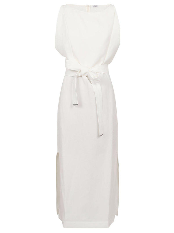 Brunello Cucinelli Knot Detailed Sleeveless Maxi Dress - Women