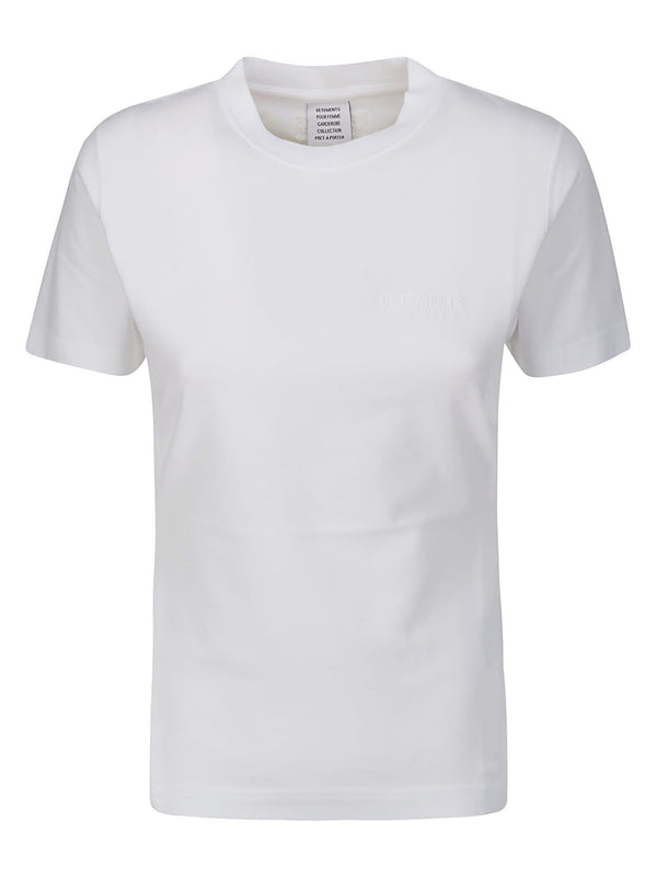 VETEMENTS Embroidered Tonal Logo Fitted T-shirt - Women