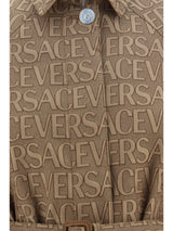 Versace Brown Cotton Blend Trench Coat - Women