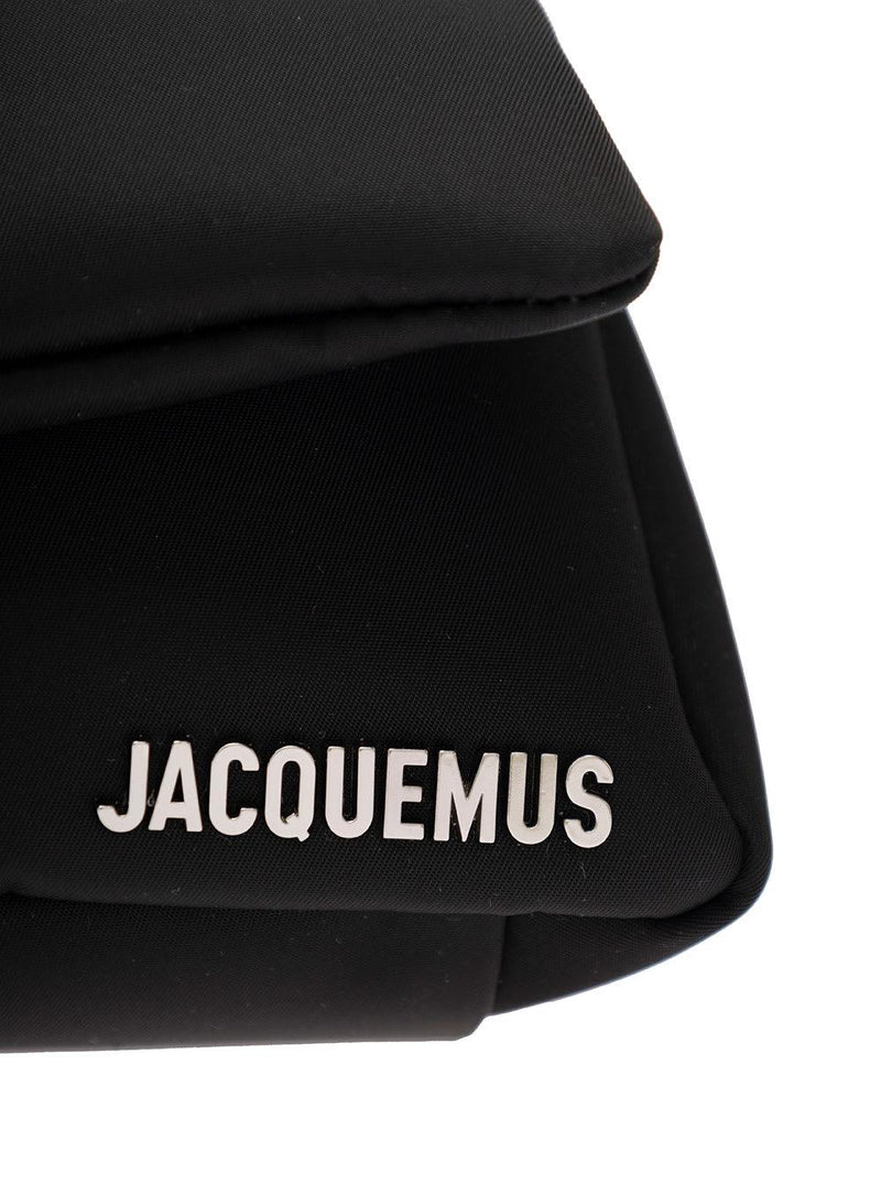 Jacquemus le Petit Bambimou Black Shoulder Bag With Metal Logo Lettering In Nylon Man - Women - Piano Luigi