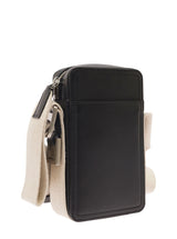 Jacquemus la Cuerda Vertical Black Shoulder Bag With Front Logo In Smooth Leather Man - Men