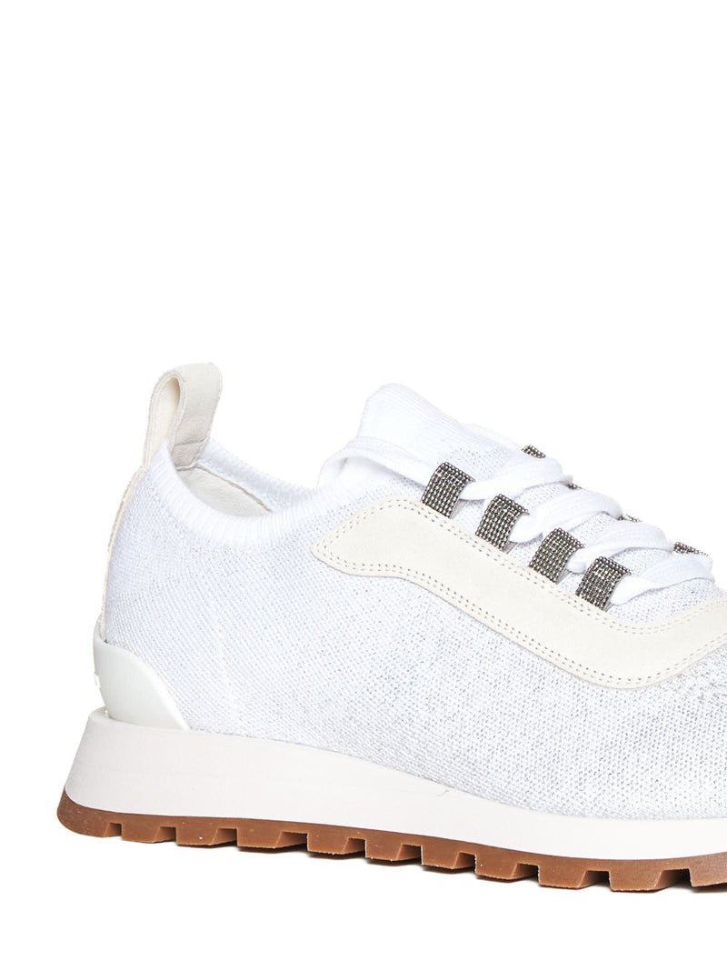 Brunello Cucinelli Knitted Lace-up Sneakers - Women