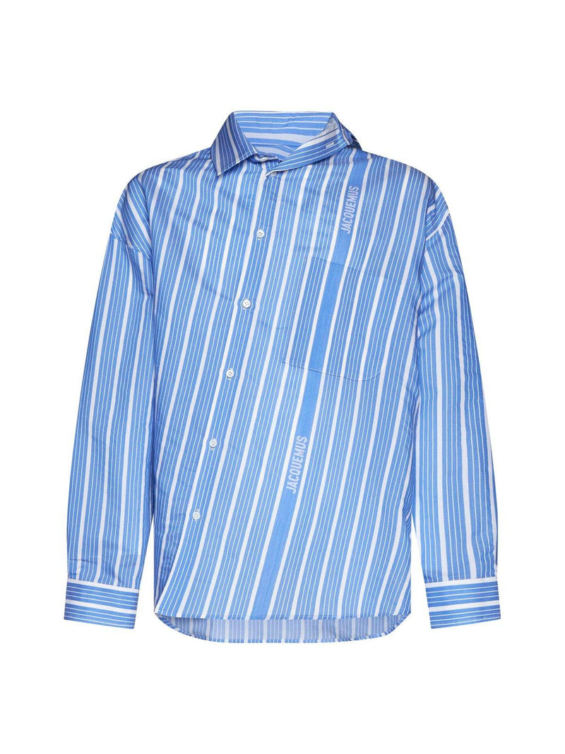 Jacquemus Striped Asymmetric Long-sleeve Shirt - Men