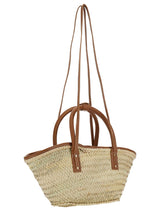 Jacquemus Beige Bucket Bag With Leather Details And Logo In Straw Woman - Women - Piano Luigi