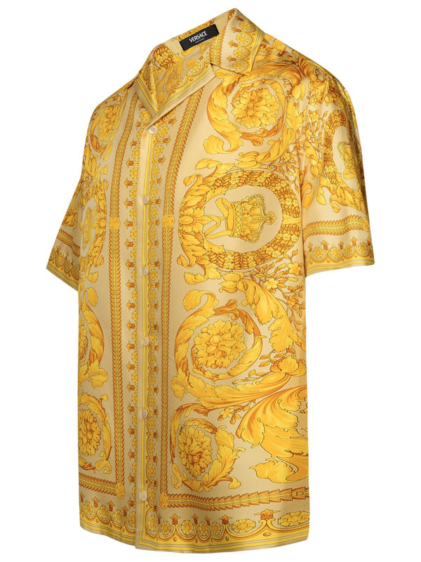 Versace barocco Gold Silk Shirt - Men