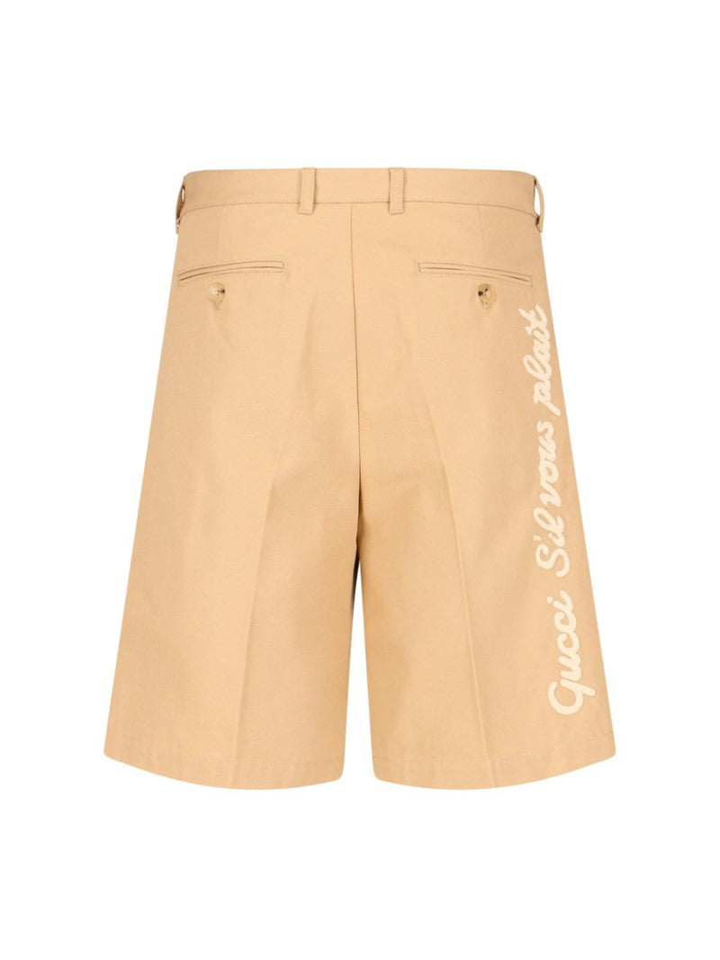 Gucci Back Embroidered Shorts - Men