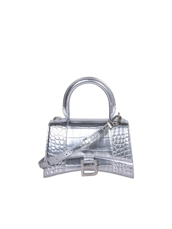 Balenciaga Hourglass Xs Silver Bag - Women