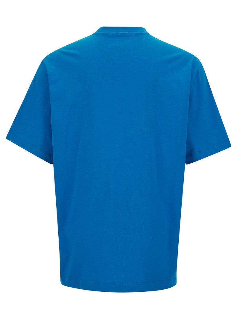 AMIRI Light Blue T-shirt With Contrasting Logo Print In Cotton Man - Men