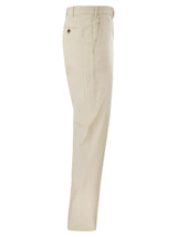 Brunello Cucinelli Italian Fit Cotton Gabardine Trousers - Men