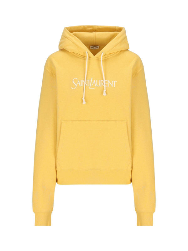 Saint Laurent Logo Embroidered Oversized Hoodie - Women