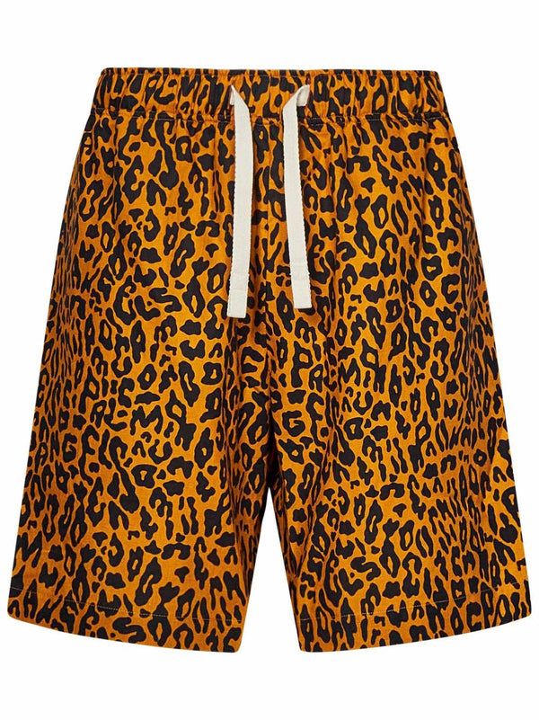 Palm Angels Leopard Printed Drawstring Shorts - Men