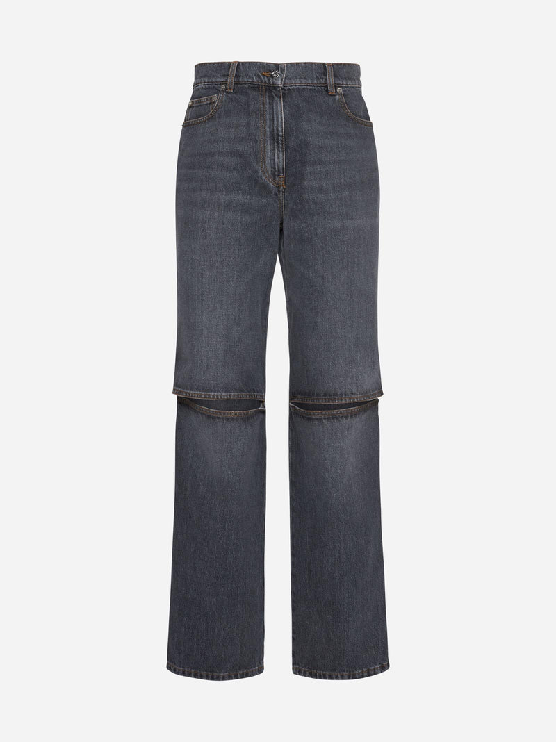 J.W. Anderson Cut-outs Knee Jeans - Women - Piano Luigi