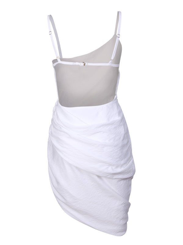 Jacquemus Saudade Asymmetric Draped Mini Dress - Women