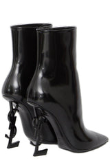 Saint Laurent Opyum Logo Plaque Pointed Toe Boots - Women