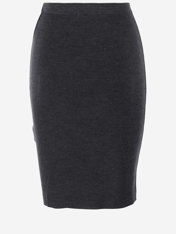 Saint Laurent Cashmere Wool And Silk Pencil Skirt - Women
