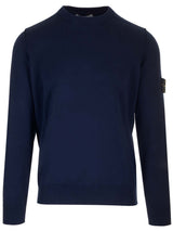 Stone Island Blue Crew-neck Cotton Sweater - Men