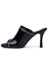 Burberry peep Black Leather Sandals - Women